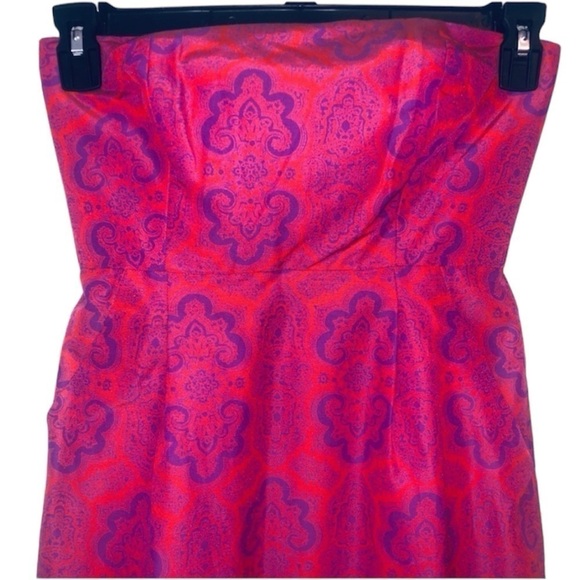 NWT J. Crew Barbiecore Ella Purple Orange Medallion Paisley Pattern Dress size 0 - Picture 3 of 14